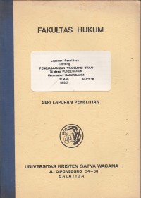 Image of Laporan penelitian:  penguasaan dan transaksi tanah di desa pundenrum kecamatan karangawen demak