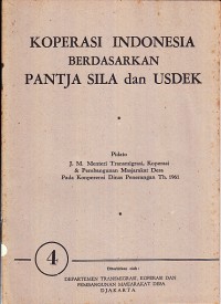 Image of Koperasi Indonesia Berdasarkan Pantja Sila dan USDEK