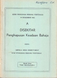 Image of Disekitar Penghapusan Keadaan Bahaja