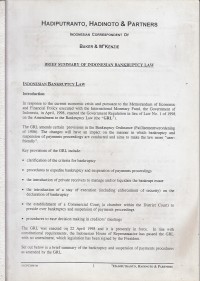 Image of Brief Summary of Indonesian Bankruptcy law