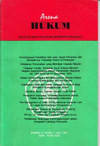 Image of Arena Hukum: Majalah Fakiultas Hukum Universitas Brawijaya Nomor 2 Tahun 1 Juli 1997