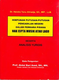 Image of Himpunan Putusan-putusan Pengadilan Negeri dalam Perkara Pidana Hak CIpta Musik atau Lagu