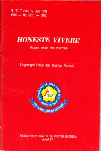 Image of Honeste Vivere: Majalah Ilmiah dan Informasi  No. 10 Tahun IV Juli 1991