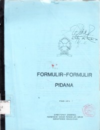 Image of Formulir-formulir pidana