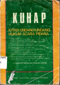 Image of KUHAP Kitab Undang - Undang Hukum Acara Pidana : dengan penjelasan