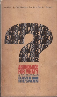 Image of Abundance for what? and other essays