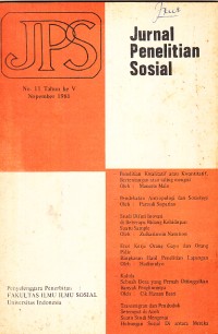 Image of Jurnal Penelitian Sosial No. 11 Tahun V Nopember 1981