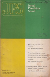 Image of Jurnal Penelitian Sosial Nomor 1 Tahun 1 Januari 1976