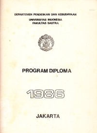 Image of Program Diploma Fakultas Sastra Universitas Indonesia 1986