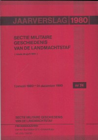 Image of Jaarverslag 1980: sectie militaire geschiedenis van de landmachtstaf