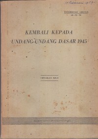 Image of Kembali kepada undang-undang dasar 1945