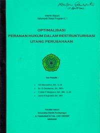 Image of Optimalisasi Peranan Hukum dalam Restrukturisasi Utang Perusahaan