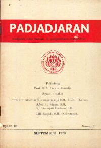 Image of Padjajaran: Madjalah Ilmu Hukum dan Pengetahuan Masjarakat No. 1 Djilid III September 1970