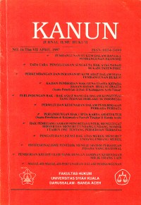 Image of Kanun: Jurnal Ilmu Hukum No. 16 Tahun VII April 1997
