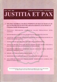 Image of Majalh Ilmiah Dua Bulanan Fakultas Hukum Universitas Atma Jaya Yogyakarta: Justitia Et Pax