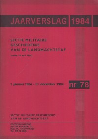 Image of Jaarverslag 1984: sectie militaire geschiedenis van de landmachtstaf