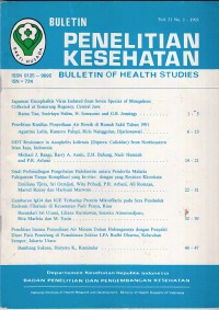 Image of Buletin penelitian kesehatan = bulletin of health studies volume 21 Nomor 1 - 1993