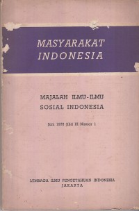 Image of Masyarakat Indonesia: majalah ilmu-ilmu sosial Indonesia juni 1976 Jilid III Nomor 1