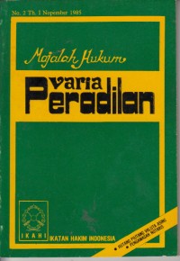 Image of Varia peradilan: majalah hukum no. 2 Tahun I Nopember 1985