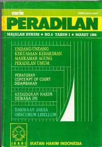 Image of Varia Peradilan: Majalah Hukum No. 6 Tahun I Maret 1986