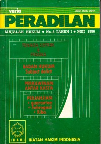 Image of Varia Peradilan: Majalah Hukum No. 8 Tahun I Mei 1986