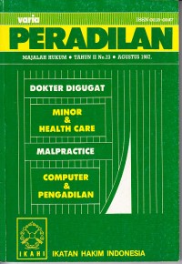 Image of Varia Peradilan: Majalah Hukum No. 23 Agustus 1987