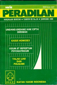 Image of Varia Peradilan: Majalah Hukum Tahun III No.28, Januari 1988