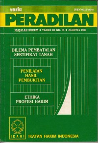 Image of Varia peradilan: majalah hukum Tahun III No. 35 Agustus 1988