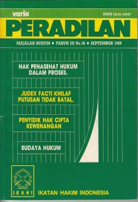 Image of Varia peradilan: majalah hukum Tahun III No. 36 September 1988