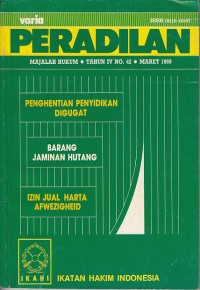 Image of Varia peradilan: majalah hukum Tahun IV No. 42 Maret 1989