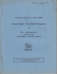 Image of International seminar on human rights: Human Rights: the ASEAN Perspective