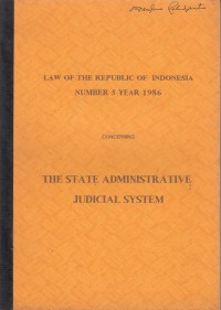 Image of Law of republic of indonesia number 5 year 1986