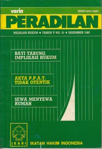 Image of Varia peradilan: majalah hukum Tahun V No. 51 Desember 1989
