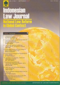 Image of Indonesian law journal: national law reform in global context Vol. 2 No. 1 September 2007