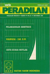 Image of Varia peradilan: majalah hukum Tahun VI No. 61 Oktober 1990
