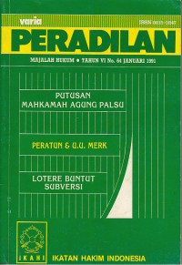 Image of Varia peradilan: majalah hukum Tahun VI No. 64 Januari 1991