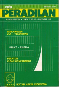 Image of Varia peradilan: majalah hukum Tahun VI No. 62 Nopember 1990