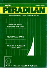 Image of Varia peradilan: majalah hukum Tahun VI No. 68 Mei 1991