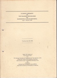 Image of Closing ceremony of the training programme on bankruptcy law in indonesia