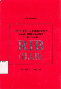 Image of Regelemen Indonesia yang dibaharui S.1941 No.44 RIB (H.I.R)