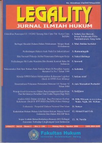 Image of Legalty: jurnal ilmiah hukum Volume 14, Nomor 1 Maret - Agustus 2006