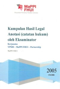 Image of Kumpulan hasil legal anotasi (catatan hukum) oleh Eksaminator