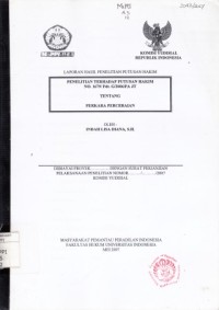 Image of Laporan Hasil Penelitian Putusan Hakim : Penelitian Terhadap Putusan Hakim No. 1679/Pdt.G/2006/PA JT Tentang Perkara Perceraian