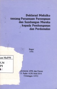Image of Deklarasi Meksiko tentang Persamaan Perempuan dan Sumbangan Mereka kepada Pembangunan dan Perdamaian