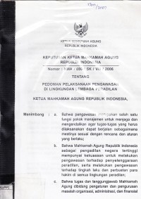 Image of Keputusan Ketua Mahkamah Agung Republik Indonesia Nomor: KMA/080/SK/VIII/2006 tentang Pedoman Pelaksanaan Pengawasan di Lingkungan Lembaga Peradilan