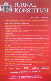 Image of Jurnal Konstitusi Vol 15 No 4 Desember 2018
